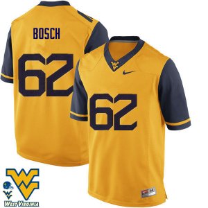 Men's West Virginia Mountaineers NCAA #62 Kyle Bosch Gold Authentic Nike Stitched College Football Jersey AG15Z11ID